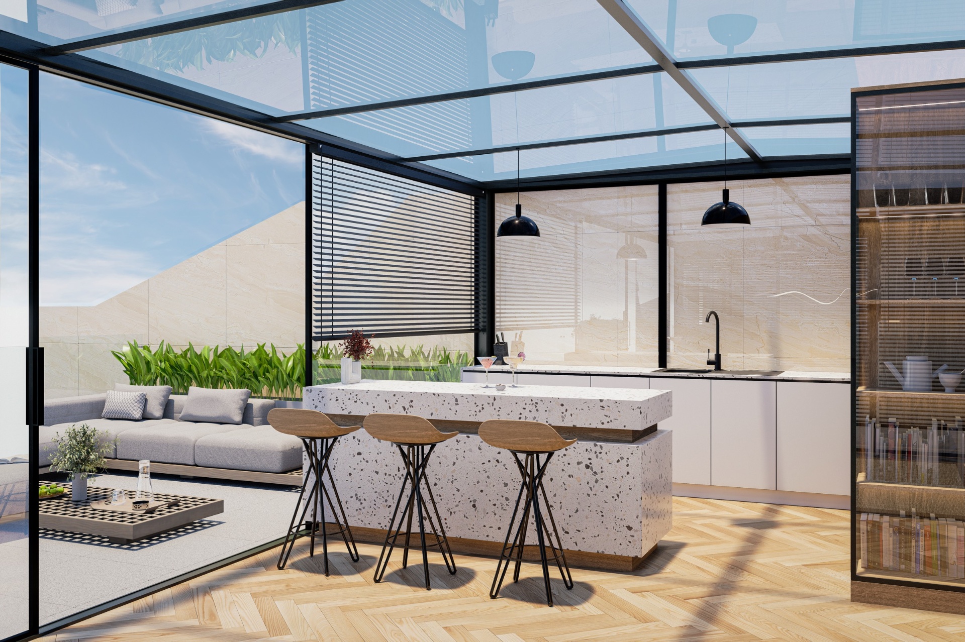 Rooftop summer kitchen