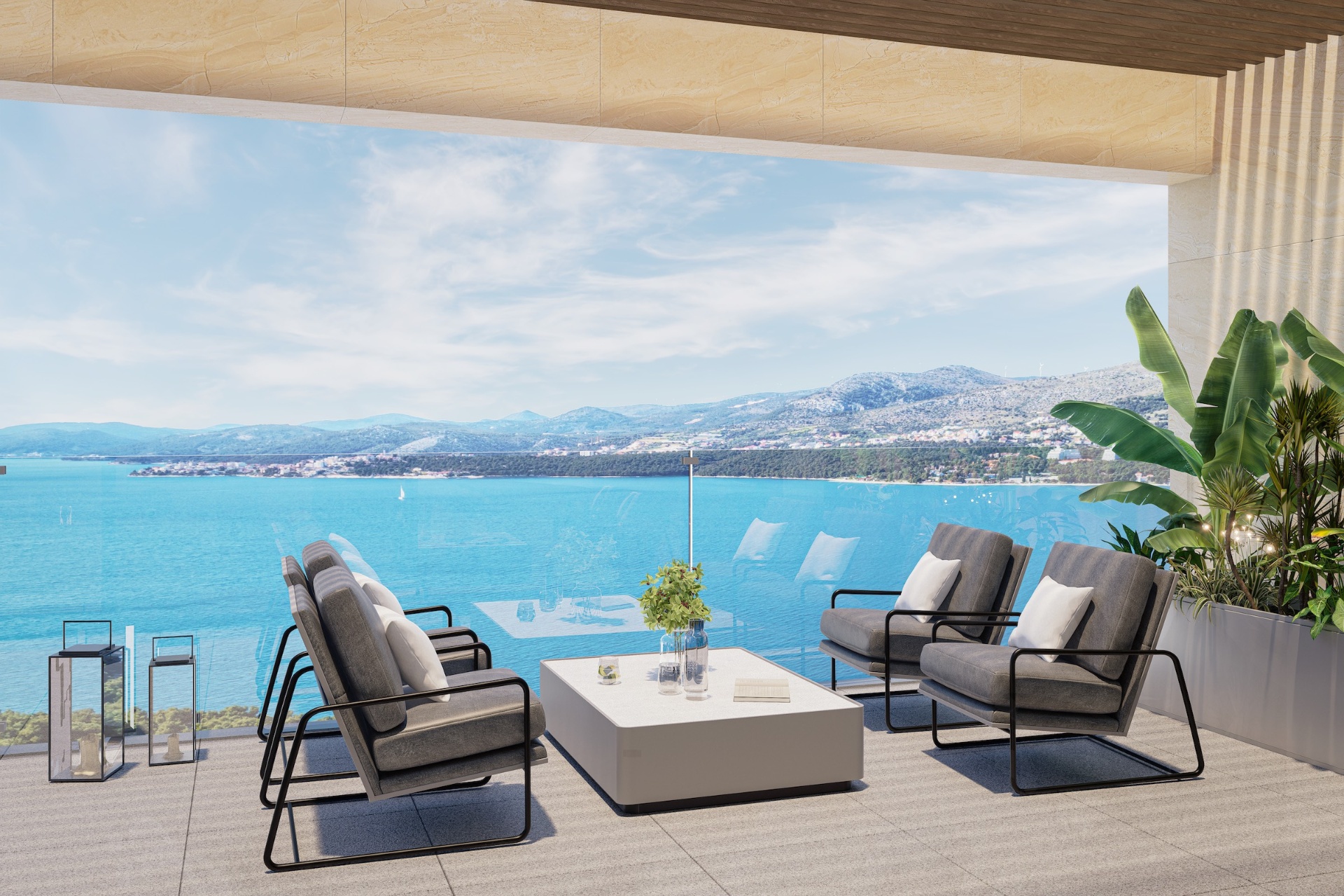 Panoramic terrace lounge
